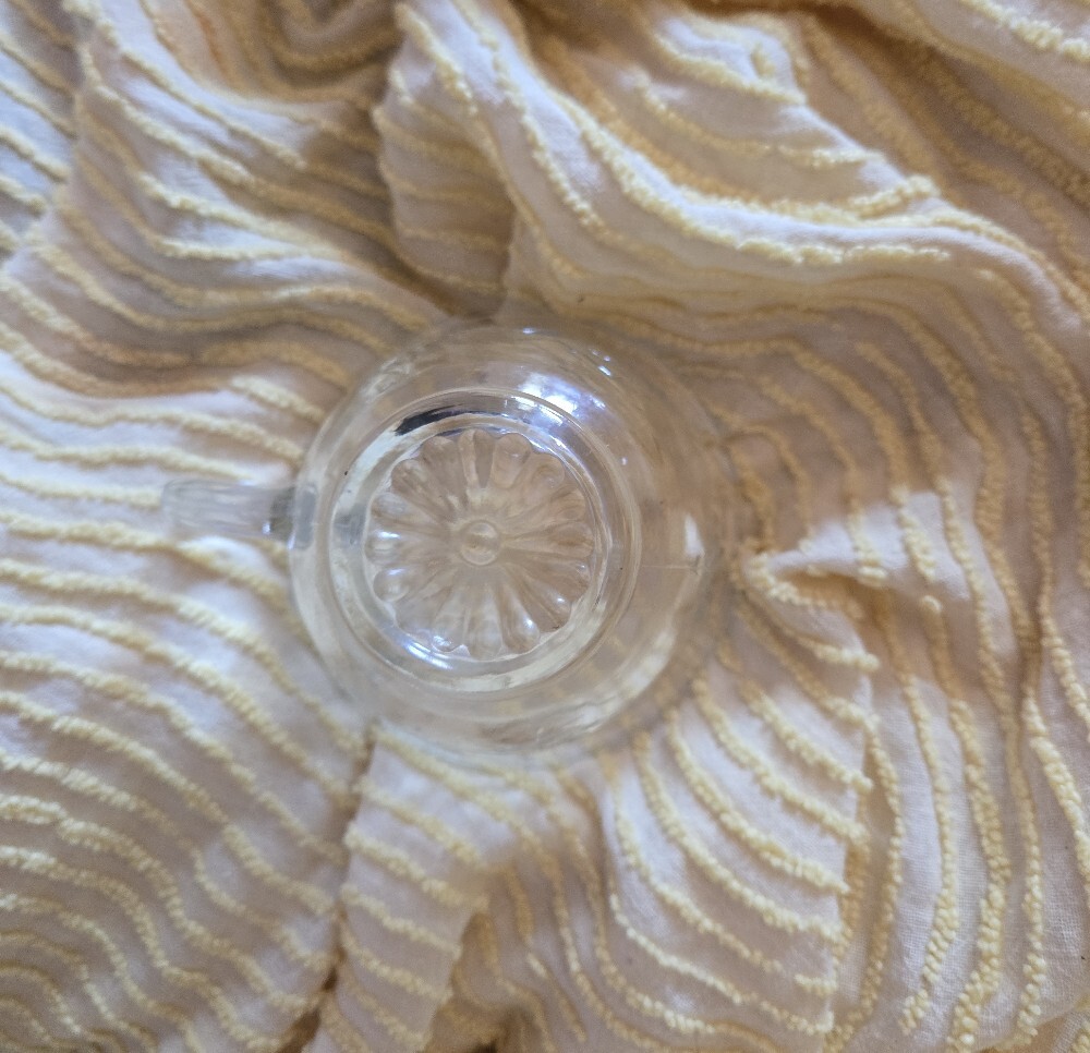 Clear Embossed Glass Teacup Set - Clear (Set of 2) - Picture 5 of 6